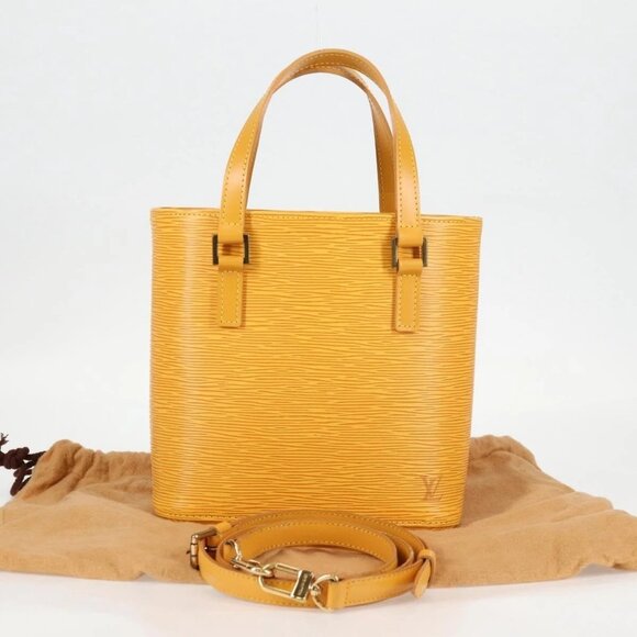 LOUIS VUITTON Epi Vavin PM Tote Bag SPO 2way Yellow LV Auth - Picture 2 of 15